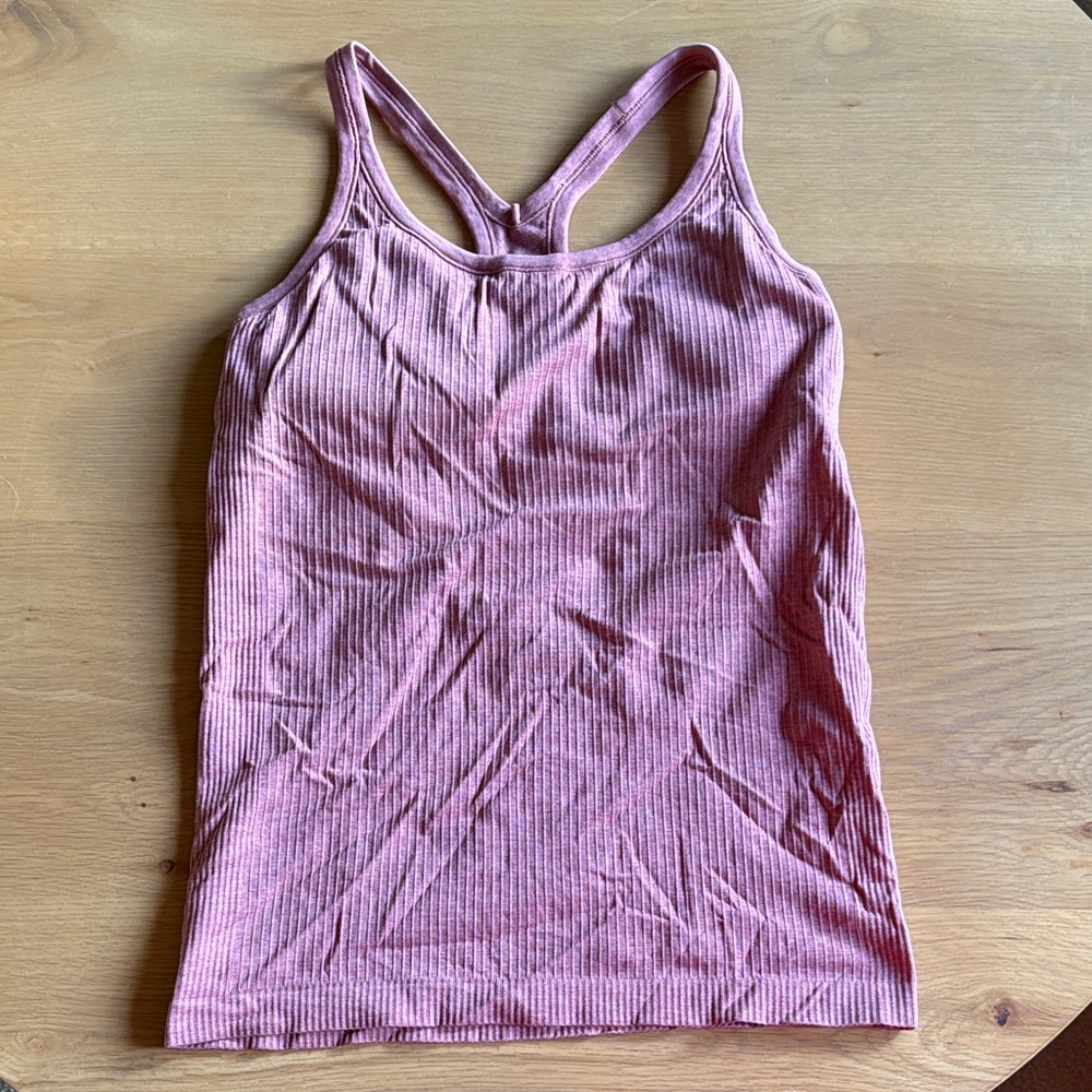 Lululemon Ribbed Pink Tank Top with Racerback